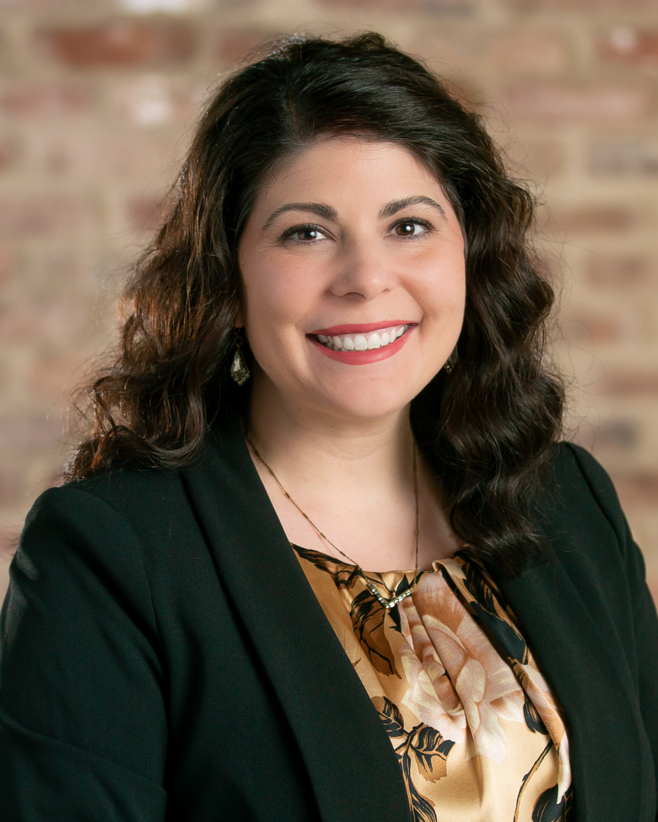 female banker smiling